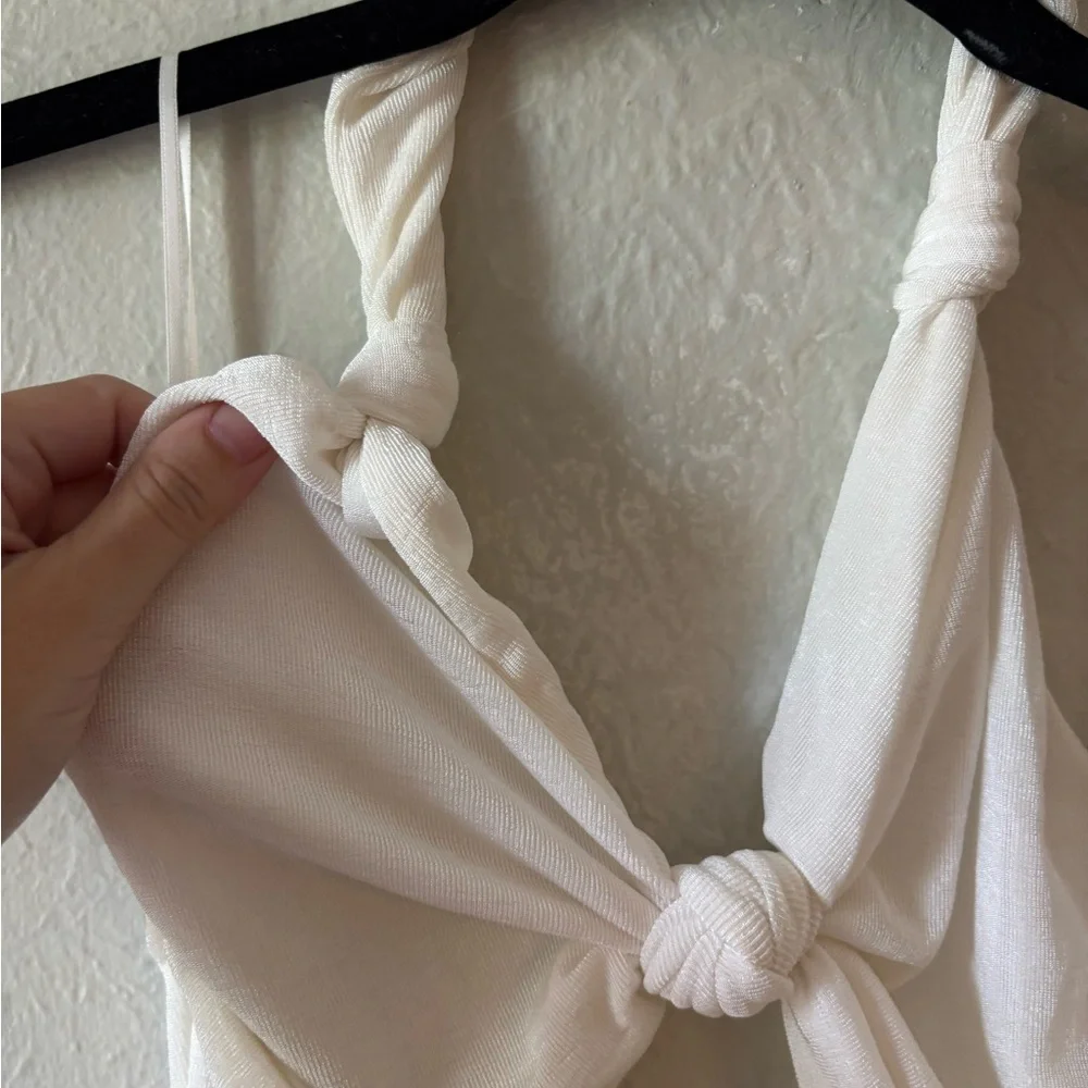 Misha‎ White Halter Jumpsuit size 4 - Picture 6 of 8